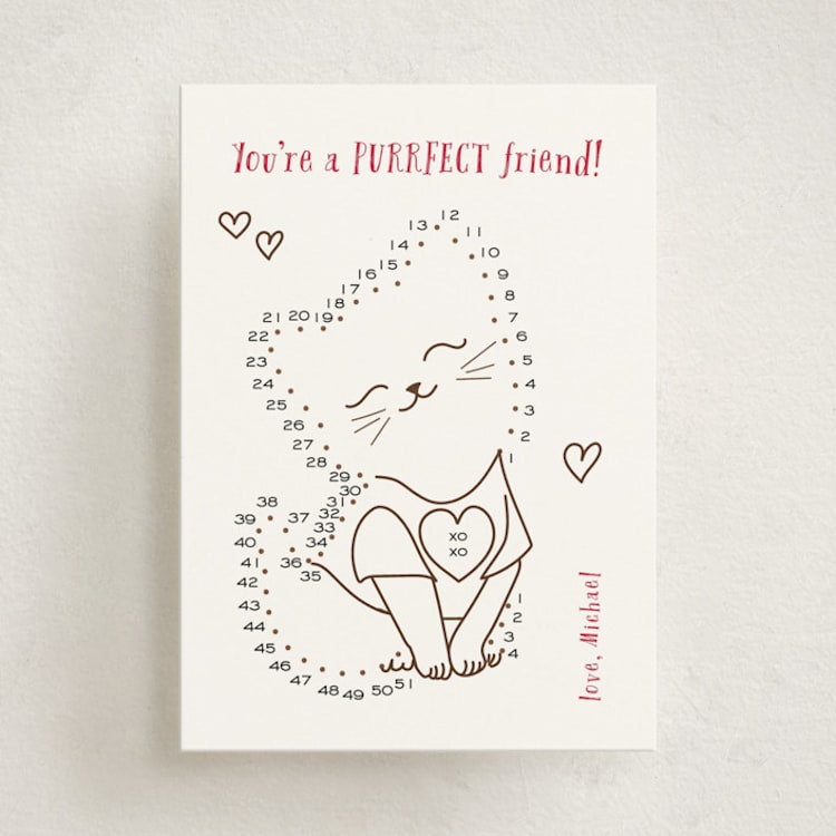 "join the dots cat" - Classroom Valentines in Crimson by Kanika Mathur - Front