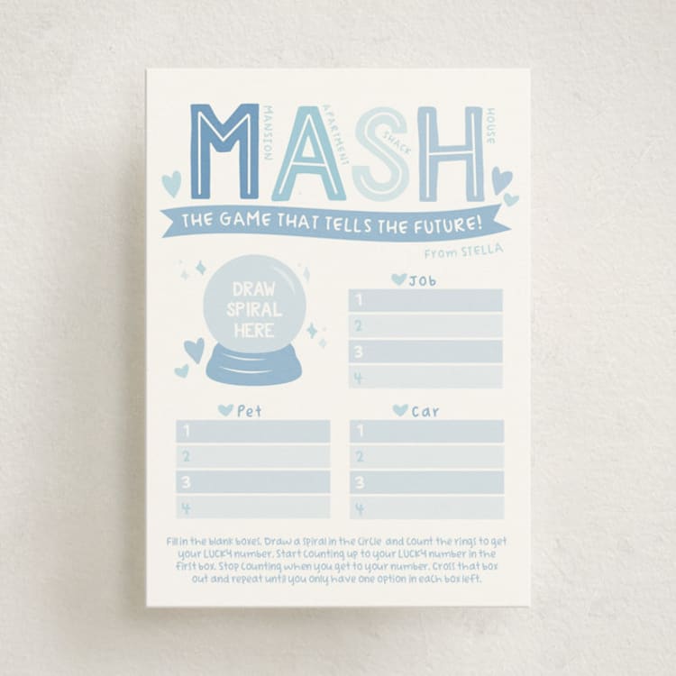 "Valentine MASH" - Classroom Valentines in Ocean by Jessie Steury - Front