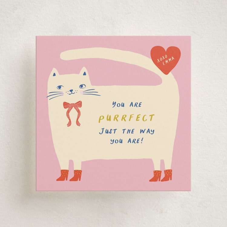 "You Are Purrfect" - Classroom Valentines in Blush by Alex Hungerford - Front