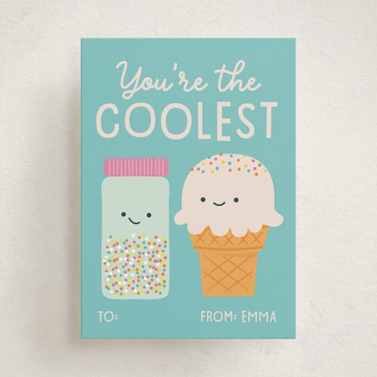 "Coolest" - Classroom Valentines in Bluebell by Annie Holmquist - Front