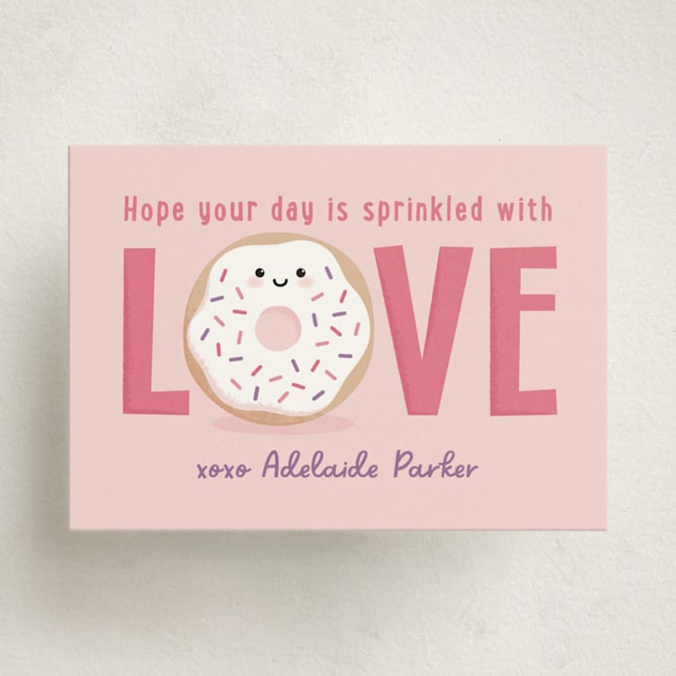 "Love Donut" - Classroom Valentines in Melon by Kacey Kendrick Wagner - Front