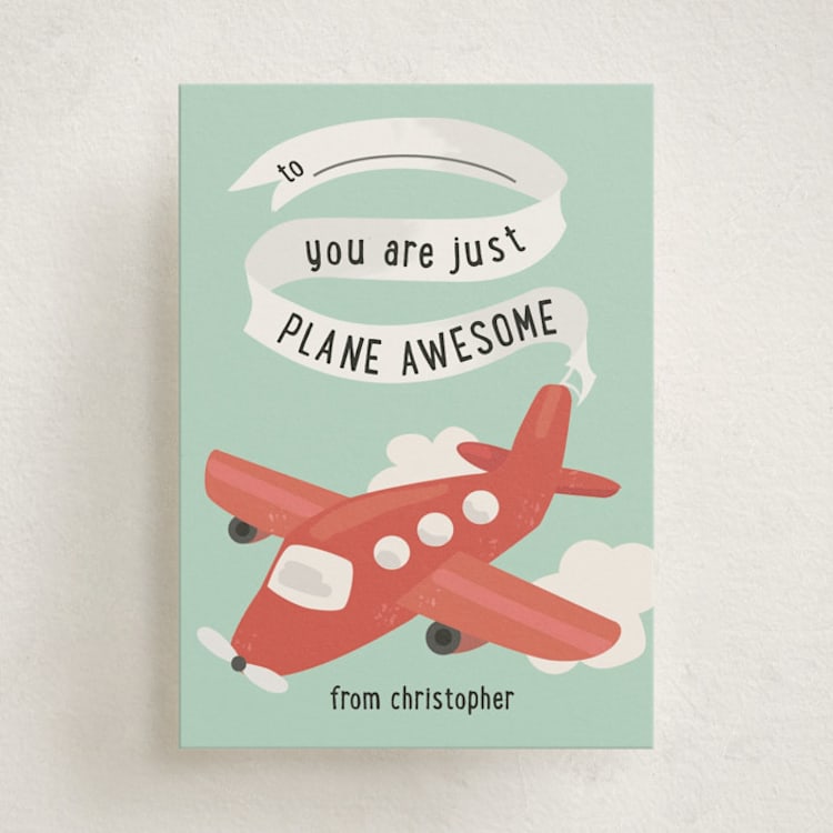 "Just Plane Awesome" - Classroom Valentines in Apple by Jennifer Holbrook - Front