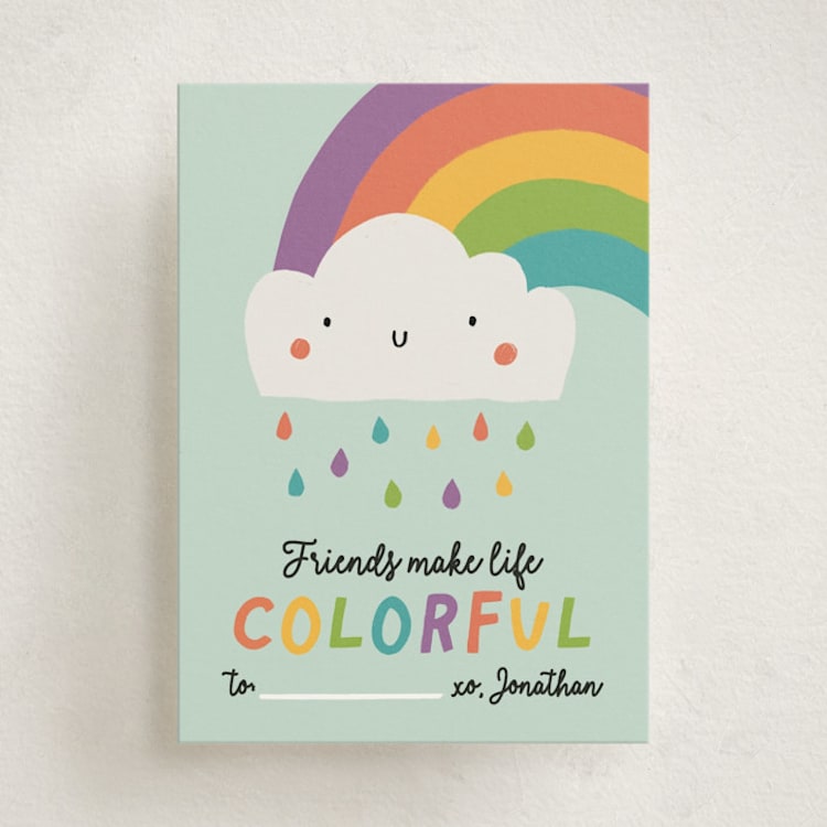"Colorful" - Classroom Valentines in Rainbow by Monika Torun - Front
