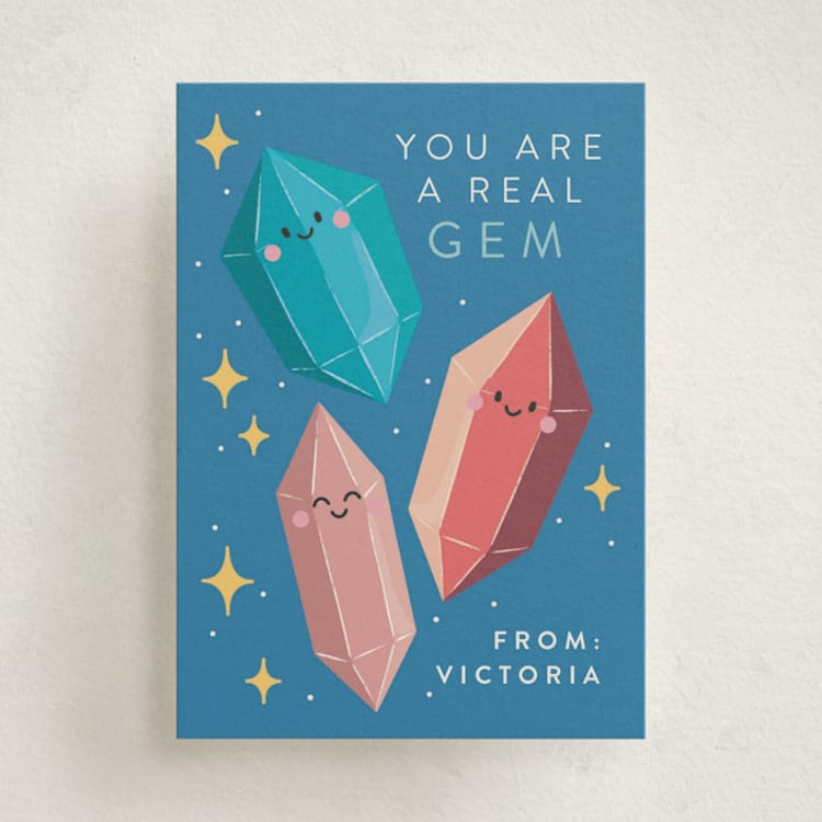 "Crystal Gems" - Classroom Valentines in Sapphire by Diana Pinnell - Front