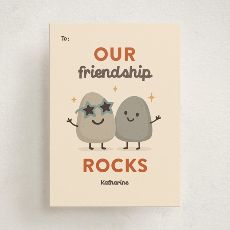 "Our Friendship Rocks" - Classroom Valentines in Vanilla by Jess Rosa Beck - Front