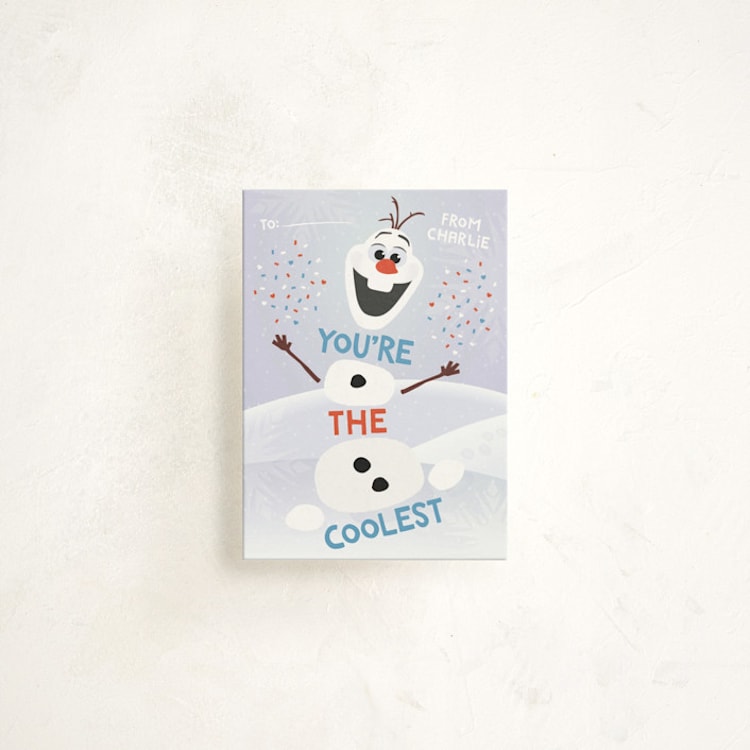 "Disney's Olaf to Party" - Classroom Valentines in Blueberry by Erica Krystek - Front