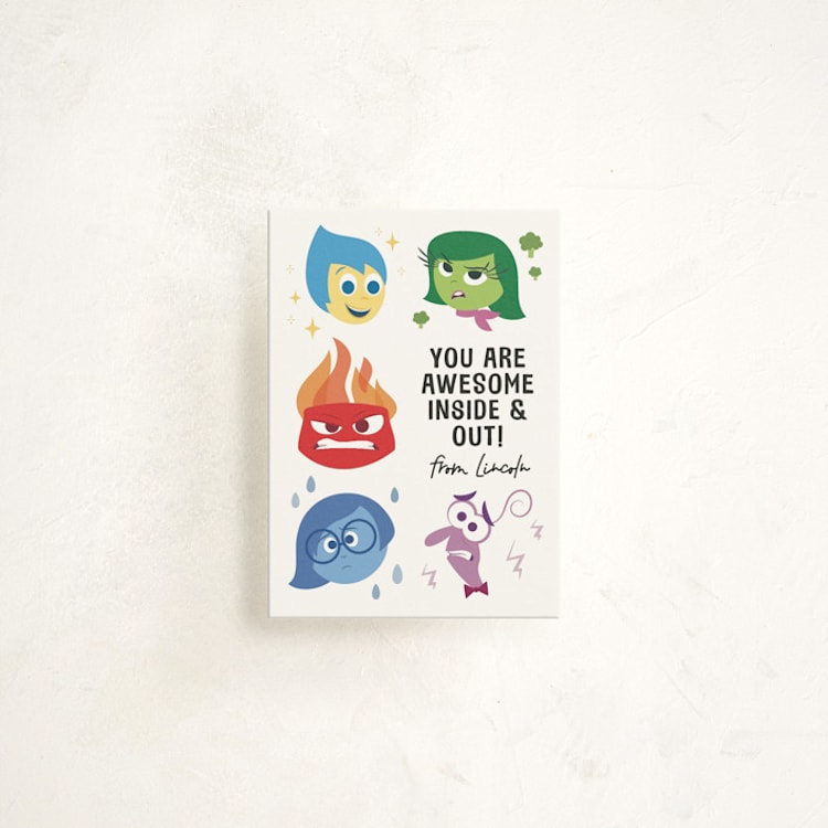 "Disney And Pixar's Awesome Inside Out" - Classroom Valentines in Cloud by Kacey Kendrick Wagner - Front