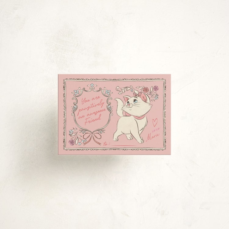 "Disney The Aristocats Marie’s Valentine Wishes" - Classroom Valentines in Rose by Sabrin Deirani - Front