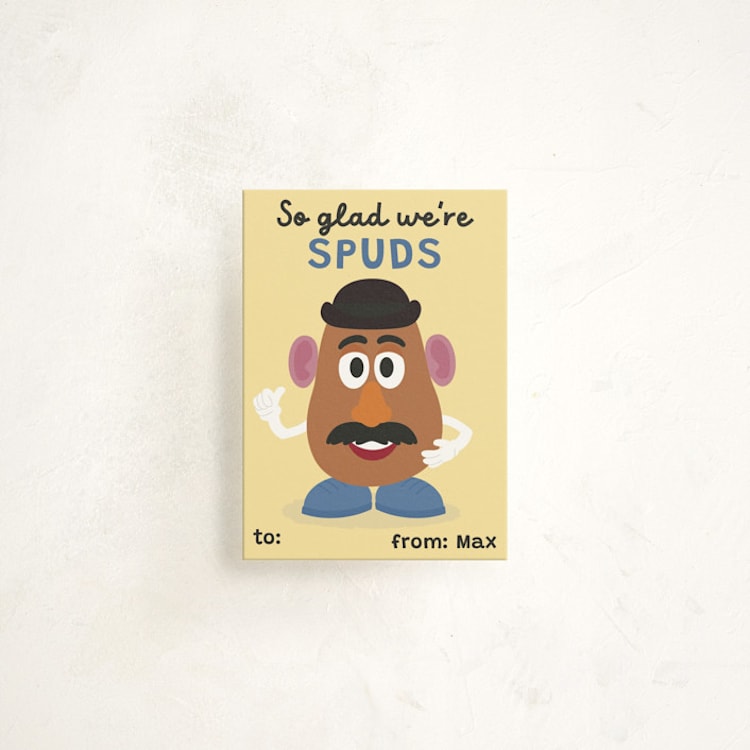 "Disney And Pixar's Mr. Potato Head Best Spuds" - Classroom Valentines in Sunshine by Annie Holmquist - Front
