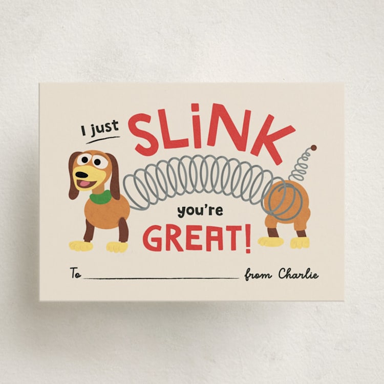"Disney and Pixar's I Slink" - Classroom Valentines in Bone by Erica Krystek - Front