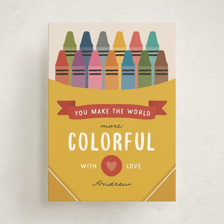 "Crayon Box" - Classroom Valentines in Lemondrop by Michelle Taylor - Front