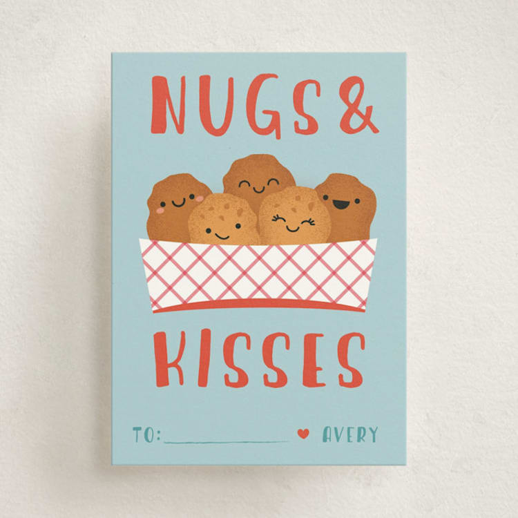 "Nugs & Kisses" - Classroom Valentines in Sky by Annie Holmquist - Front
