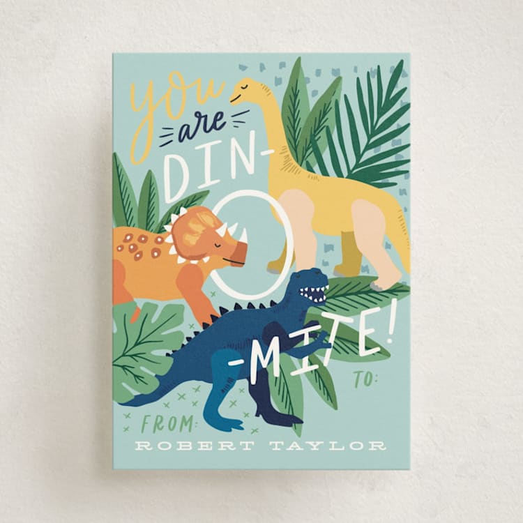 "You are Dino-mite!" - Classroom Valentines in Pool by Alethea and Ruth - Front