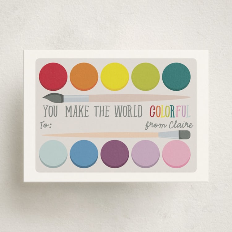 "You make the world colorful" - Classroom Valentines in Gumdrops by Hudson meet Rose - Front