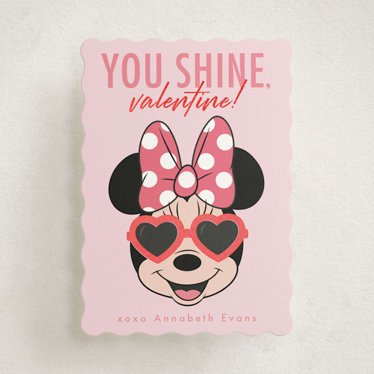 "Shine Bright Disney Minnie Mouse" - Classroom Valentines in Bubblegum by Kacey Kendrick Wagner - Front