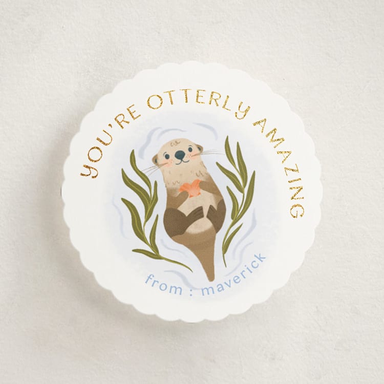 "Otterly Amazing!" - Classroom Valentines in Cloud by Kate Blalock - Front