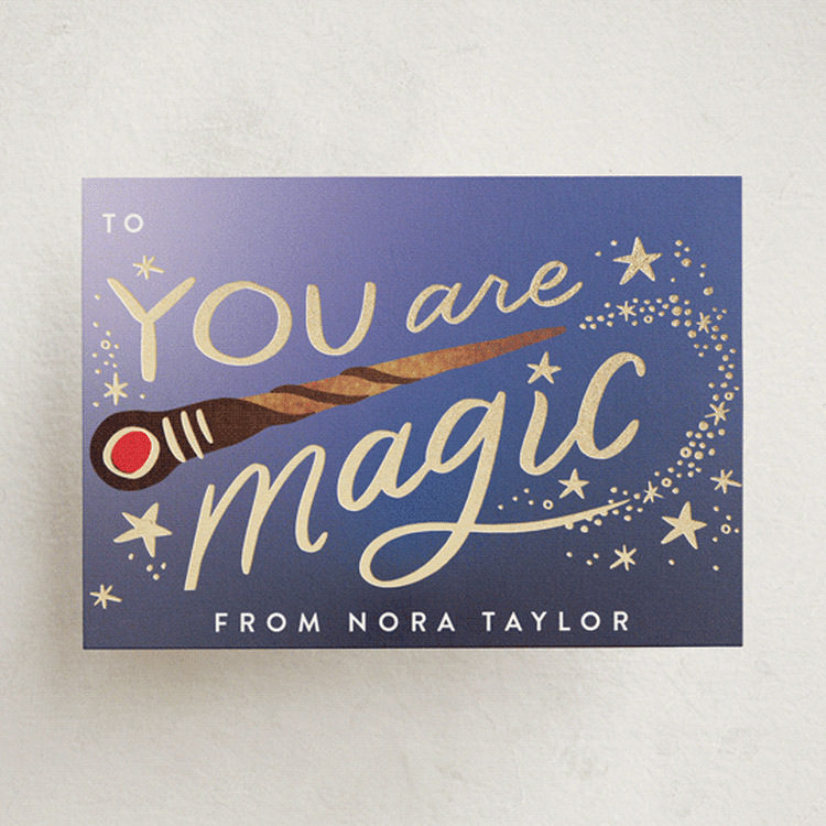 "Magic Wand" - Classroom Valentines in Navy by Alethea and Ruth - Front