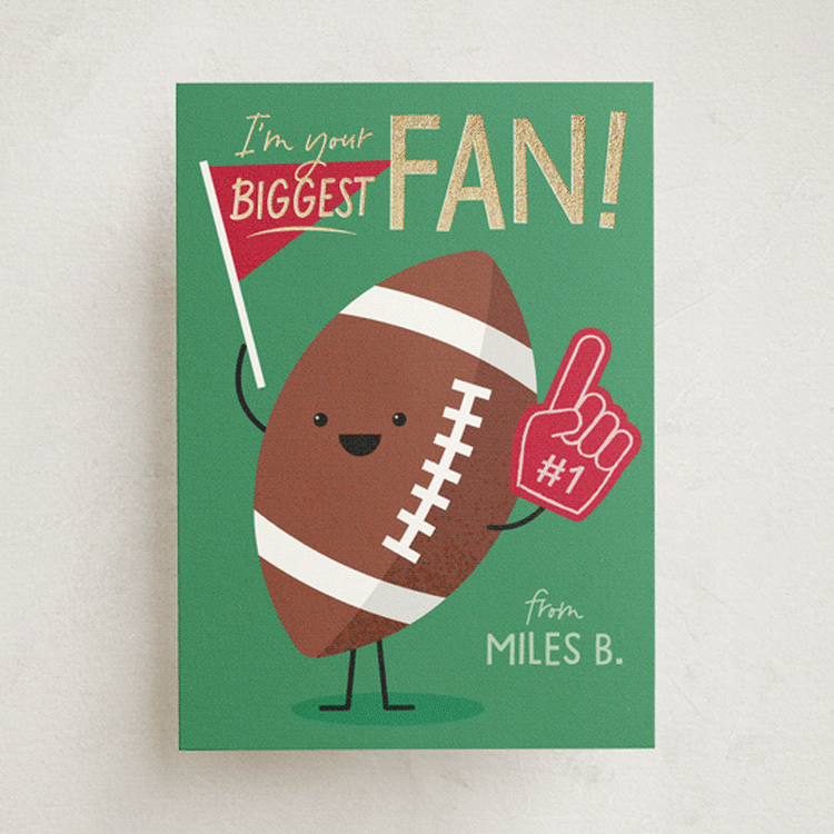"Football Fan" - Classroom Valentines in Crimson by Kacey Kendrick Wagner - Front