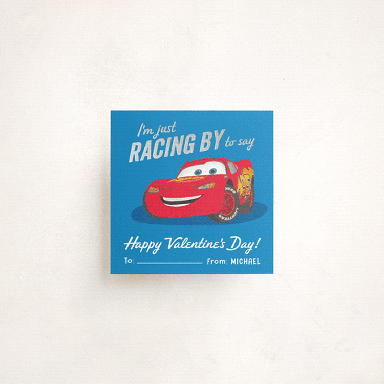 "Race car wish" - Classroom Valentines in Pond by Creo Study - Front