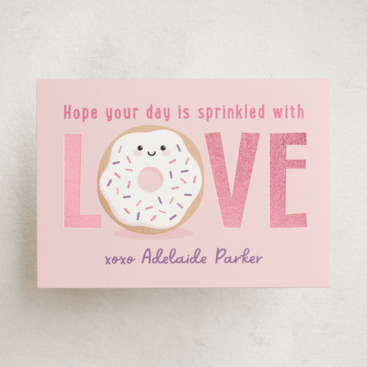 "Love Donut" - Classroom Valentines in Melon by Kacey Kendrick Wagner - Front