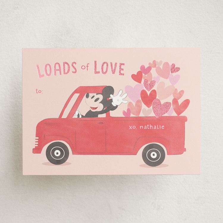 "Disney's Mickey loads of love" - Classroom Valentines in Peppermint by Creo Study - Front