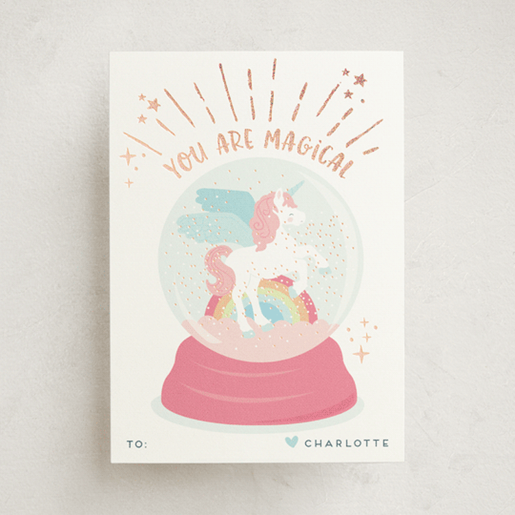"Magic glitter unicorn" - Classroom Valentines in Candy by peetie design - Front