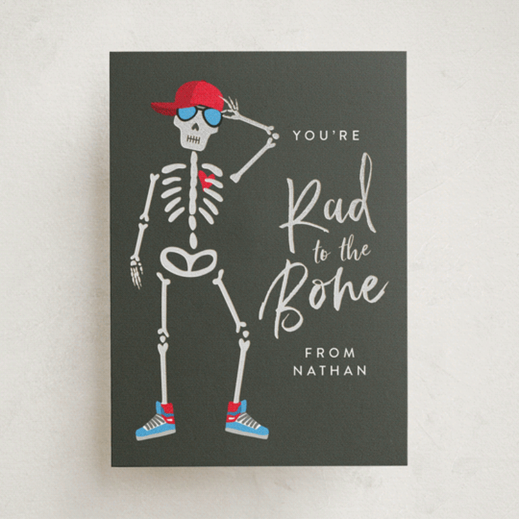 "Rad to the Bone" - Classroom Valentines in Crimson by Joanna Griffin - Front
