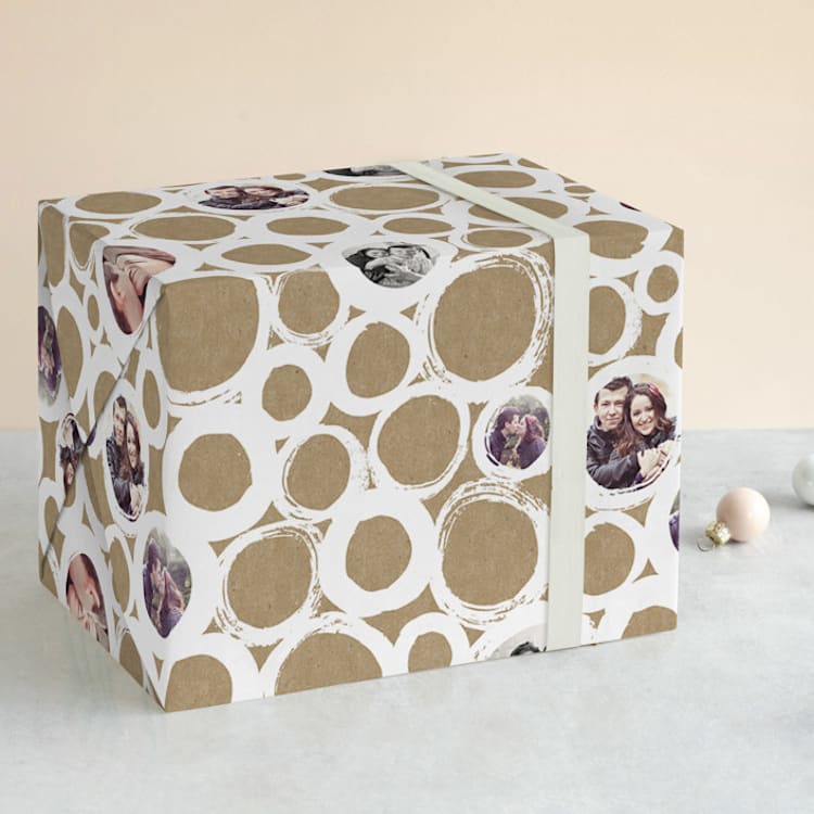 "Bubble Circles" - Personalized Wrapping Paper in Lace by Alethea and Ruth - Front