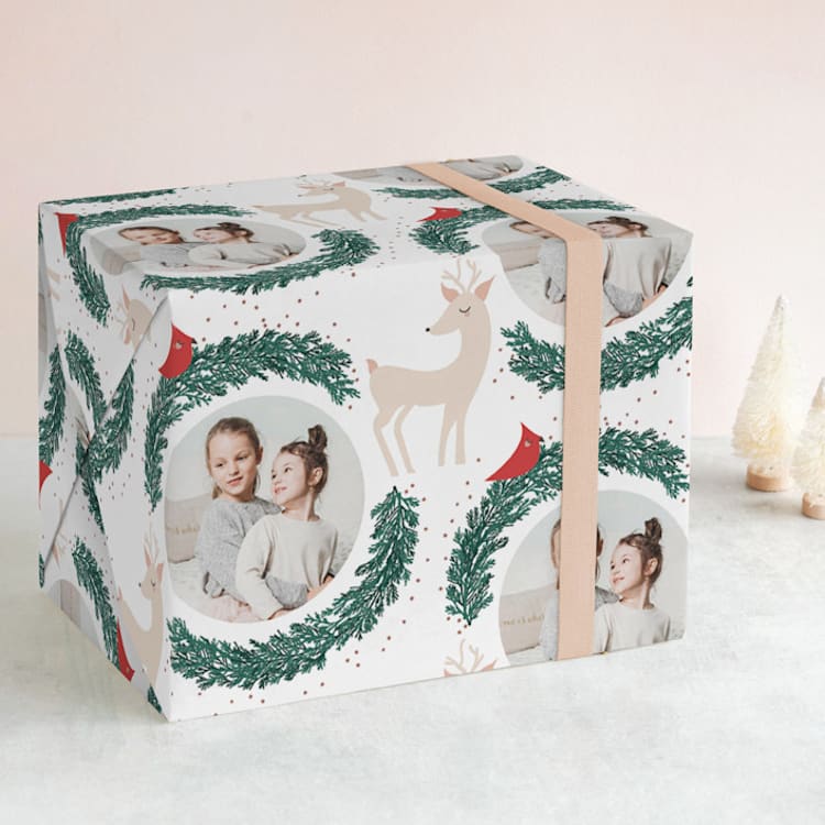 "Cutesy woods" - Personalized Wrapping Paper in Pristine by Creo Study - Front