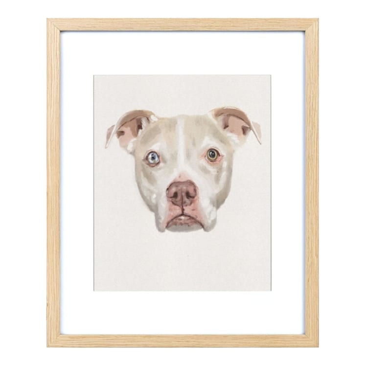 "Custom Printed Digital Pet Portrait, 8x10in., Painting Commission" - Commissioned Original Painting in yellow by The Pink Parakeet