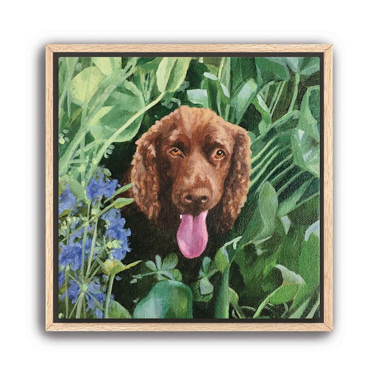 "Painterly Pet Portrait, 12x12", Painting Commission" - Commissioned Original Painting in multicolorassorted-colors by Holly Whitcomb