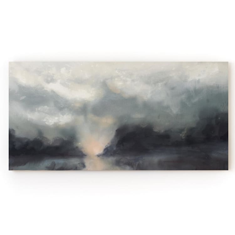 "Abstract Landscape, 24x48in., Painting Commission" - Commissioned Original Painting in multicolor by Christa