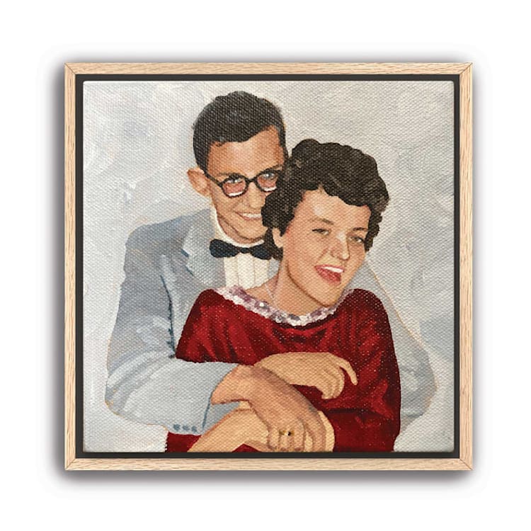"Painterly People Portrait, 12x12", Painting Commission" - Commissioned Original Painting in multicolorassorted-colors by Holly Whitcomb
