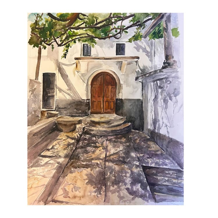 "Commissioned Watercolor of Favorite Place/ 12x16" - Commissioned Original Painting in multicolorassorted-colors by Sarah Hall