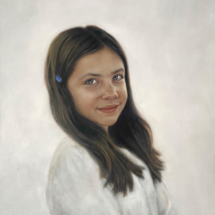"Child Portrait: Commissioned Original Painting" - Commissioned Original Painting in multicolor by Emily Morris