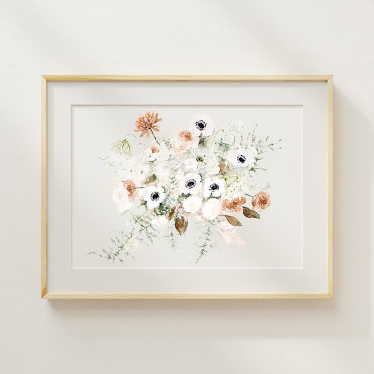 "Wedding Bouquet Watercolor Painting 8 in x 10 in" - Commissioned Original Painting in multicolorassorted-colors by Kate Nelson