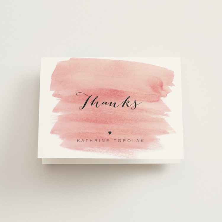 "Classic" - Bachelorette Party Thank You Cards in Rose Pink by Magdalena Earnest - Front