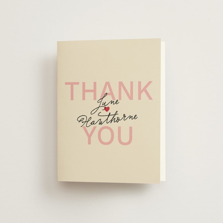 "Gals and Gabs" - Bachelorette Party Thank You Cards in Strawberry by Inkblot Design - Front