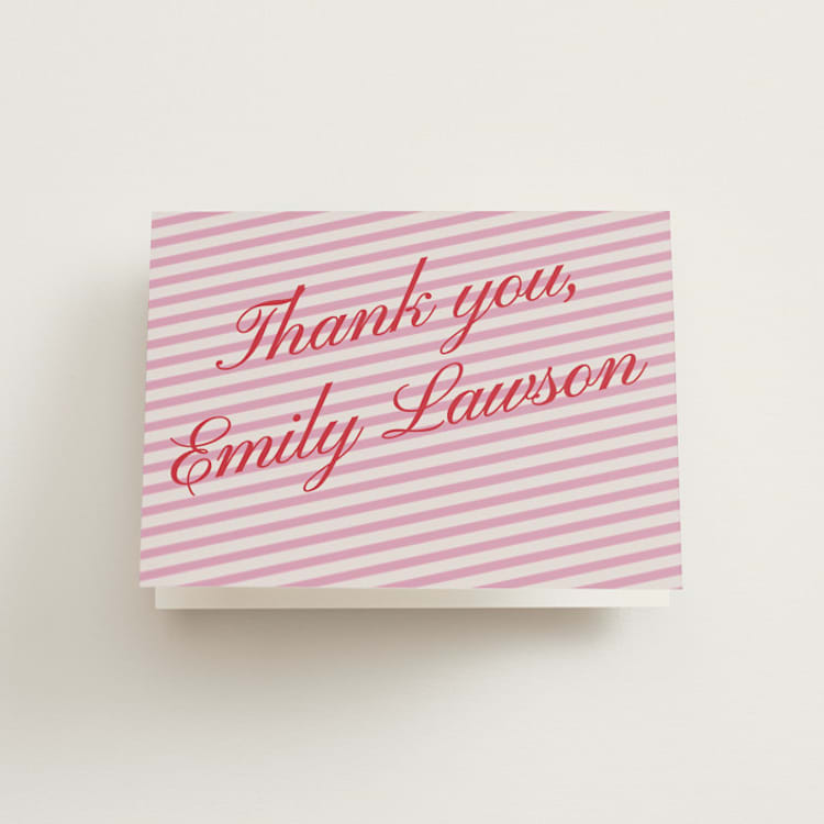 "Sip and Sway" - Bachelorette Party Thank You Cards in Peony by Jennifer Elizabeth Johnson - Front