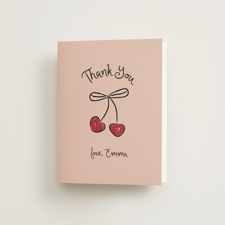 "cherry" - Bachelorette Party Thank You Cards in Cherry by Helena Vitto - Front