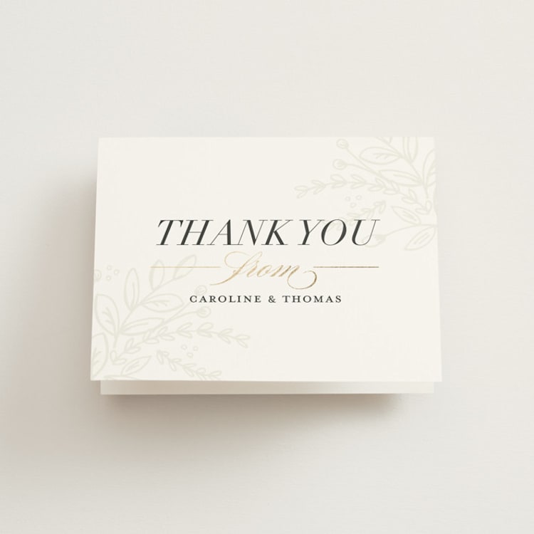 "Soft Bouquet" - Engagement Party Thank You Cards in Taupe by Jessica Williams - Front