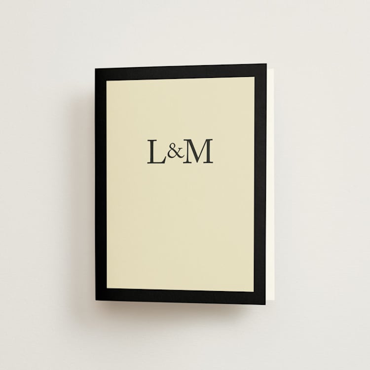 "Classic Initials" - Engagement Party Thank You Cards in Midnight by mo kelley - Front