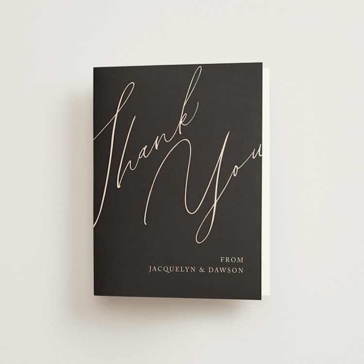 "Sparkled Toast" - Engagement Party Thank You Cards in Cognac by Christie Garcia - Front
