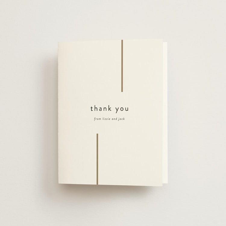 "Side by Side" - Engagement Party Thank You Cards in Pearl by Kim Dietrich Elam - Front