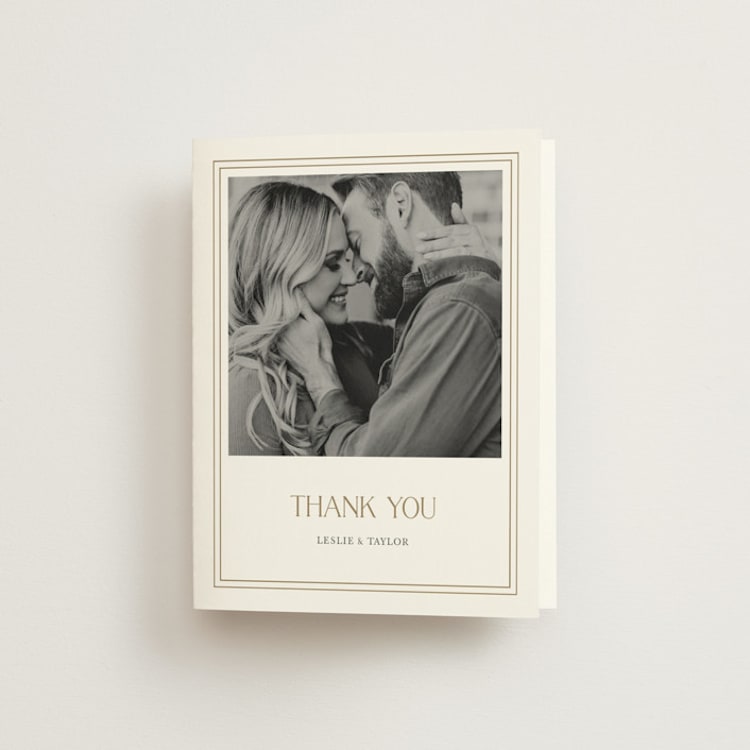 "Gilded frame" - Engagement Party Thank You Cards in Chiffon by Cass Loh - Front