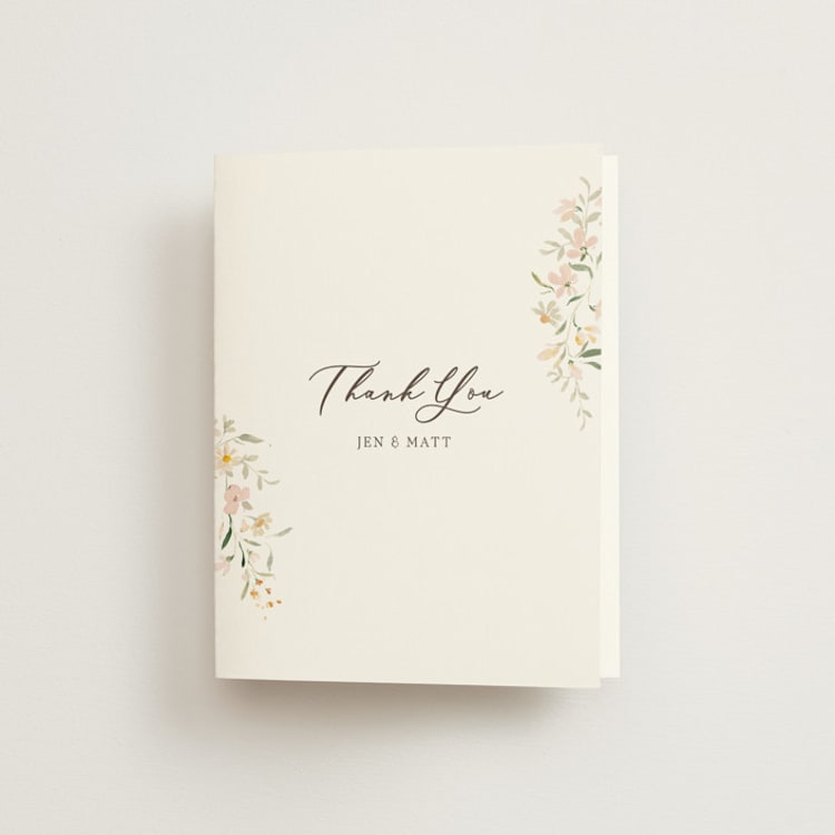 "Garden Engagement" - Engagement Party Thank You Cards in Blush by Itsy Belle Studio - Front