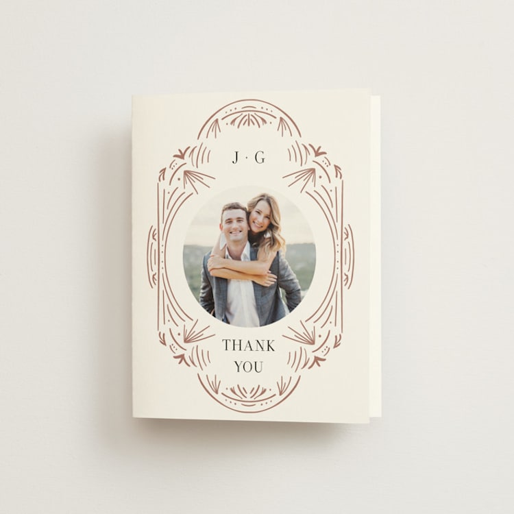 "Glam" - Engagement Party Thank You Cards in Pearl by Summer Winkelman - Front