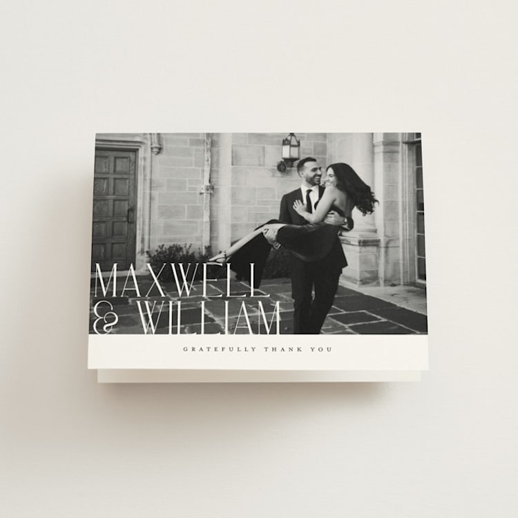 "Modern Editorial" - Engagement Party Thank You Cards in Ink by Ana de Sousa - Front