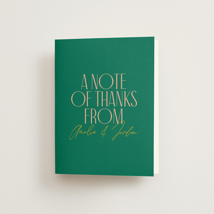 "Bright" - Engagement Party Thank You Cards in Parrot by Owl and Toad - Front