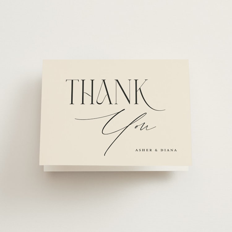"A Toast" - Engagement Party Thank You Cards in Dune by Christie Garcia - Front